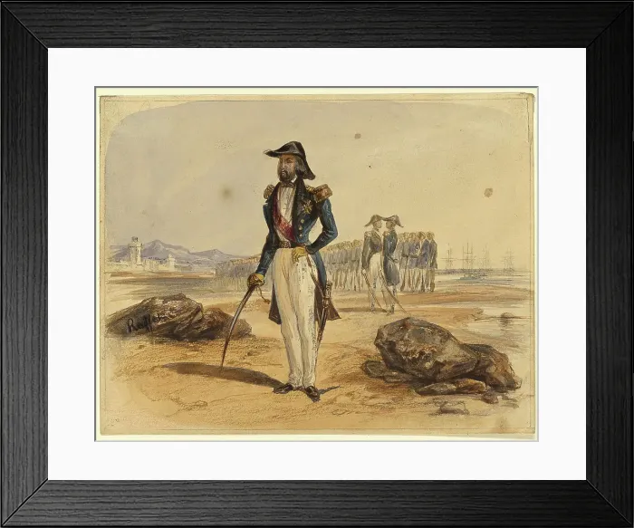 Framed Print : General with Troops in Background, n.d. Creator: Auguste Raffet Framed Print : General with Troops in Background, n.d. Creator: Auguste Raffet