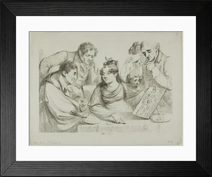 Framed Print : Lithography Lesson, 1819. Creator: Vivant Denon Framed Print : Lithography Lesson, 1819. Creator: Vivant Denon