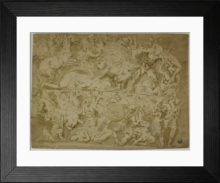 Framed Print : Battle of Amazons, n.d. Creator: Lodovico Carracci Framed Print : Battle of Amazons, n.d. Creator: Lodovico Carracci