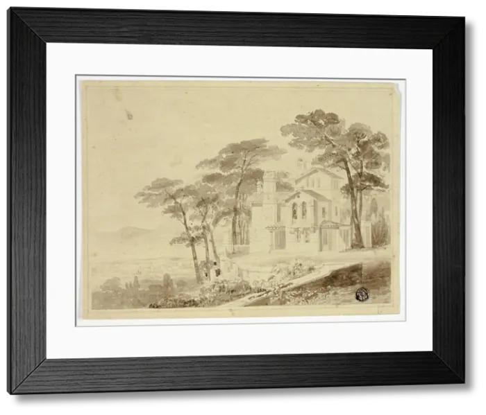 Framed Print : Villa in Naples, n.d. Creators: Unknown, Thomas Allom Framed Print : Villa in Naples, n.d. Creators: Unknown, Thomas Allom