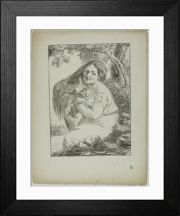 Framed Print : Cupid and a Young Woman, 1817. Creator: Vivant Denon Framed Print : Cupid and a Young Woman, 1817. Creator: Vivant Denon