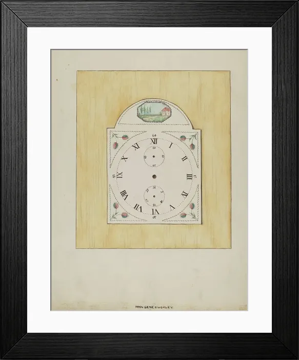 Framed Print : Clock Face, c. 1936. Creator: Ann Gene Buckley Framed Print : Clock Face, c. 1936. Creator: Ann Gene Buckley