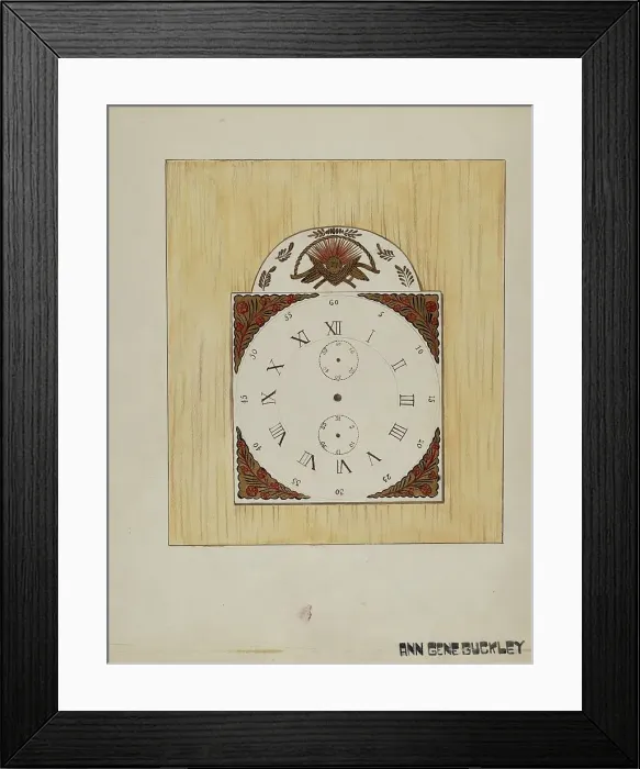 Framed Print : Clock Face, c. 1936. Creator: Ann Gene Buckley Framed Print : Clock Face, c. 1936. Creator: Ann Gene Buckley