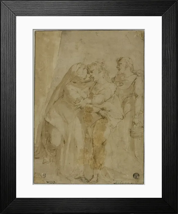 Framed Print : Visitation, c.1555. Creator: Luca Cambiaso Framed Print : Visitation, c.1555. Creator: Luca Cambiaso