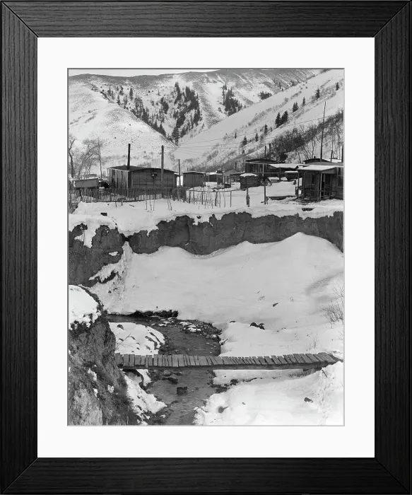 Framed Print : View of company-owned houses, Utah coal town, Consumers, near Price, Utah, 1936. Creator: Dorothea Lange Framed Print : View of company-owned houses, Utah coal town, Consumers, near Price, Utah, 1936. Creator: Dorothea Lange