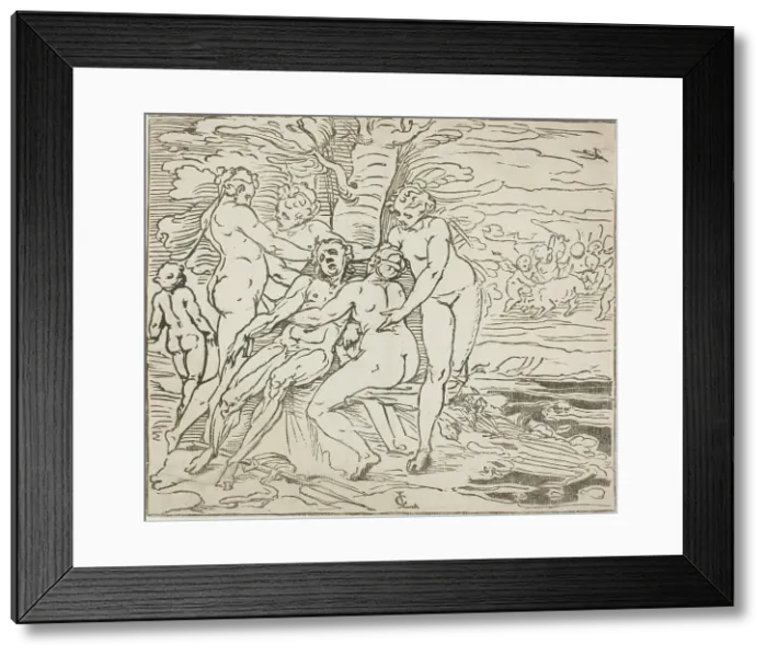 Framed Print : Venus Mourning the Death of Adonis, ca. 1562-63. Creator: Luca Cambiaso