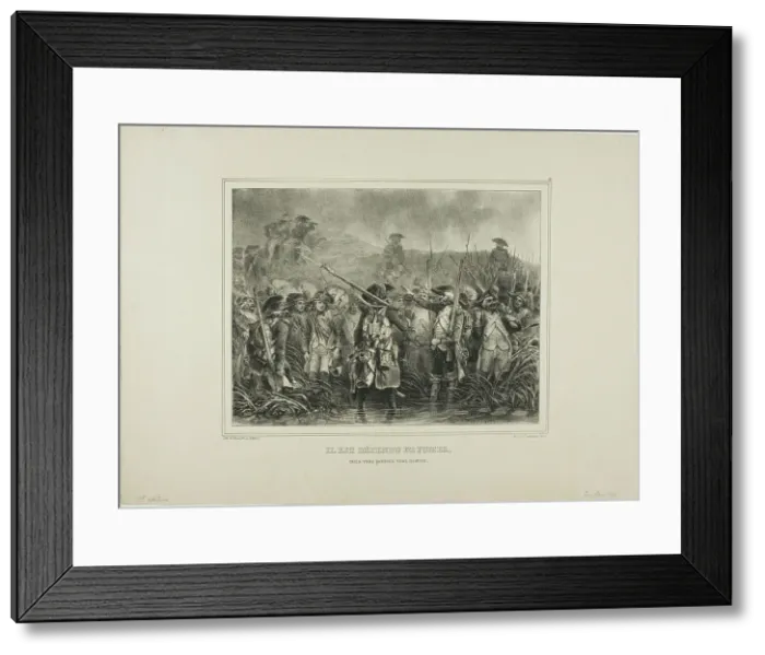 Framed Print : Il est défendu de fumer, mais vous pouvez vous asseoir, 1834. Creator: Auguste Raffet Framed Print : Il est défendu de fumer, mais vous pouvez vous asseoir, 1834. Creator: Auguste Raffet