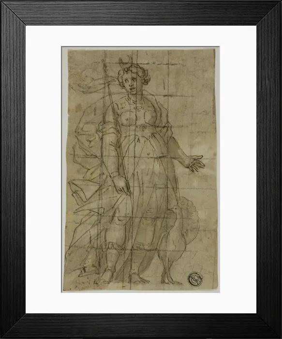 Framed Print : Study for Juno (or Diana) with a Peacock, 1584 / 85. Creators: Luca Cambiaso, Lazzaro Tavarone, Bernardo Castello Framed Print : Study for Juno (or Diana) with a Peacock, 1584 / 85. Creators: Luca Cambiaso, Lazzaro Tavarone, Bernardo Castello