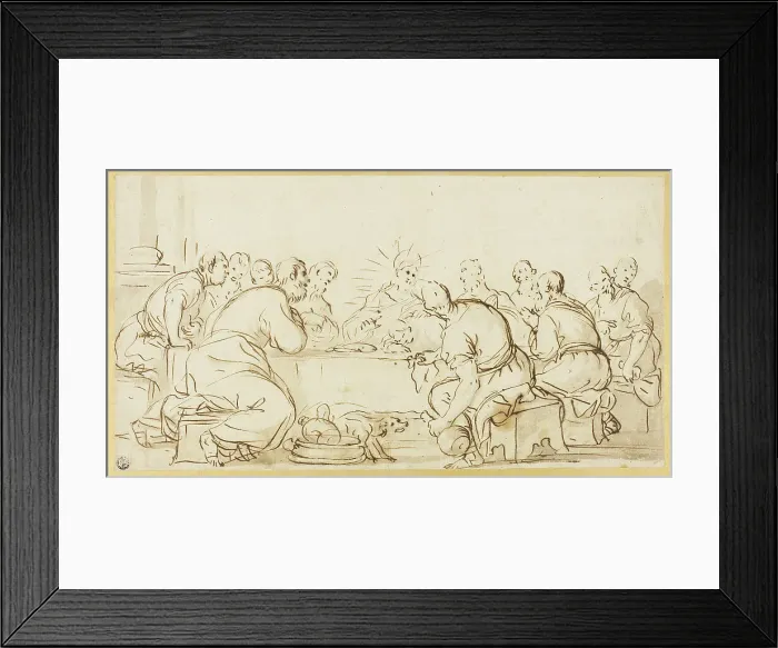 Framed Print : Last Supper, c.1685. Creator: Luca Giordano Framed Print : Last Supper, c.1685. Creator: Luca Giordano