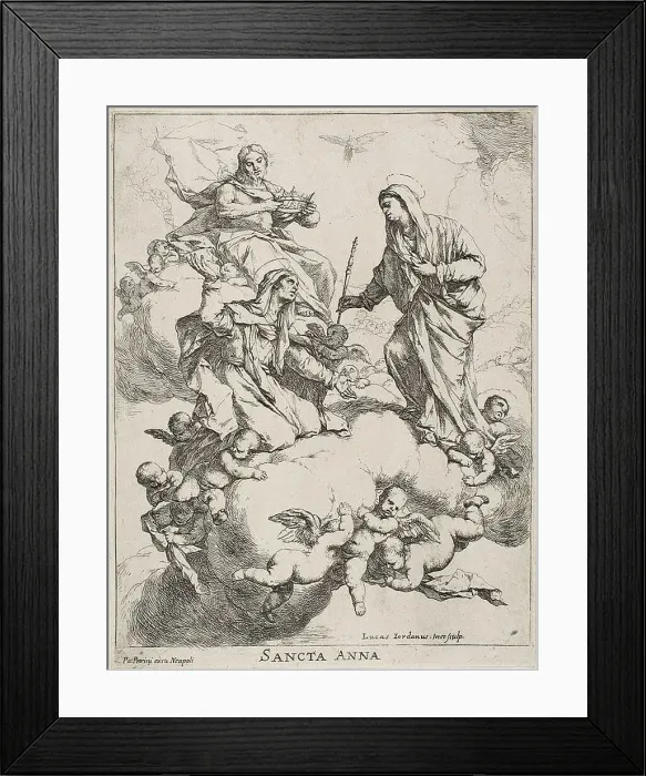 Framed Print : Saint Anne Received in Heaven by Christ and the Virgin, c.1653. Creator: Luca Giordano Framed Print : Saint Anne Received in Heaven by Christ and the Virgin, c.1653. Creator: Luca Giordano