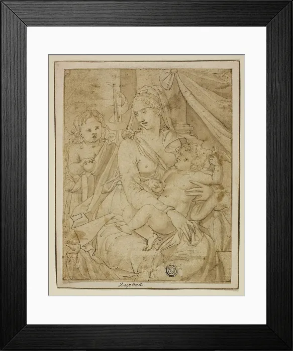 Framed Print : Virgin and Child with the Infant John the Baptist, 1540 / 56. Creator: Luca Penni Framed Print : Virgin and Child with the Infant John the Baptist, 1540 / 56. Creator: Luca Penni
