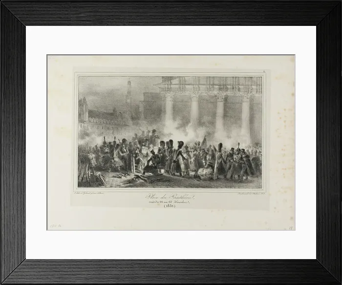 Framed Print : Place du Pantheon, Night of December 22 to 23, 1830, 1831. Creator: Auguste Raffet Framed Print : Place du Pantheon, Night of December 22 to 23, 1830, 1831. Creator: Auguste Raffet
