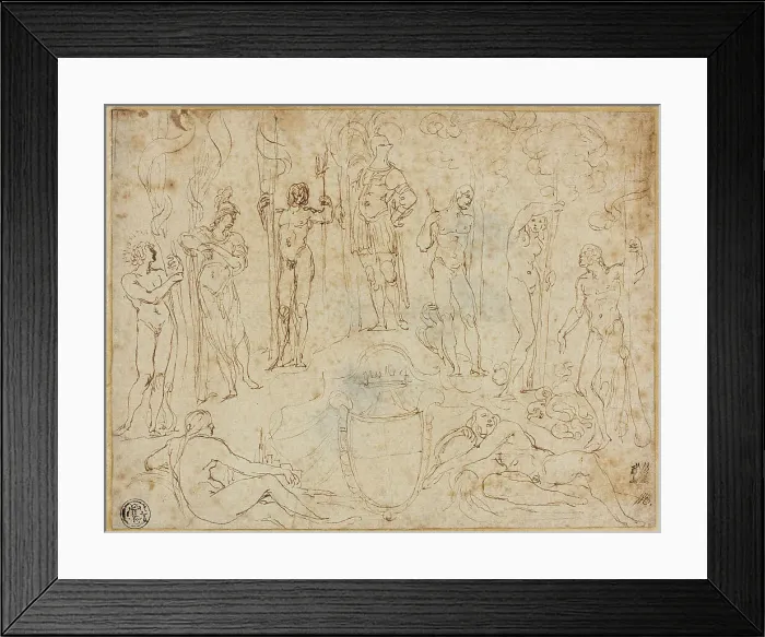 Framed Print : Study for a Thesis Conclusion Presented to the Duke of Mantua, 1616 / 19. Creator: Lodovico Carracci Framed Print : Study for a Thesis Conclusion Presented to the Duke of Mantua, 1616 / 19. Creator: Lodovico Carracci