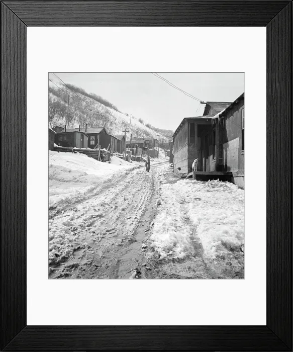 Framed Print : Main street in a Utah coal mining settlement, Consumers, near Price, Utah, 1936. Creator: Dorothea Lange Framed Print : Main street in a Utah coal mining settlement, Consumers, near Price, Utah, 1936. Creator: Dorothea Lange