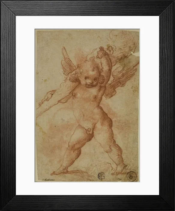 Framed Print : Putto with Club of Hercules, 1575 / 78. Creators: Marco Marchetti, Raffaellino Motta, Bartolomeo Schedoni Framed Print : Putto with Club of Hercules, 1575 / 78. Creators: Marco Marchetti, Raffaellino Motta, Bartolomeo Schedoni