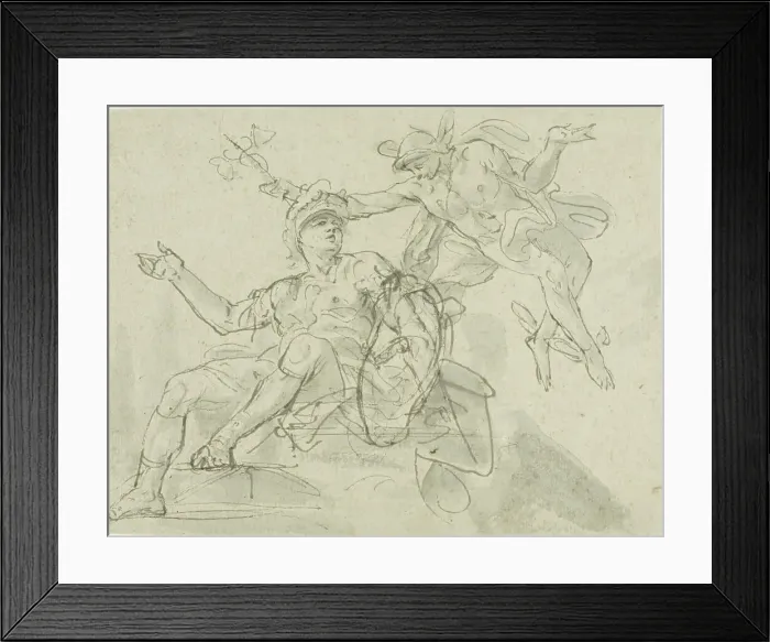 Framed Print : Mercury and Mars, n.d. Creators: Marco Marcola, Charles le Brun Framed Print : Mercury and Mars, n.d. Creators: Marco Marcola, Charles le Brun