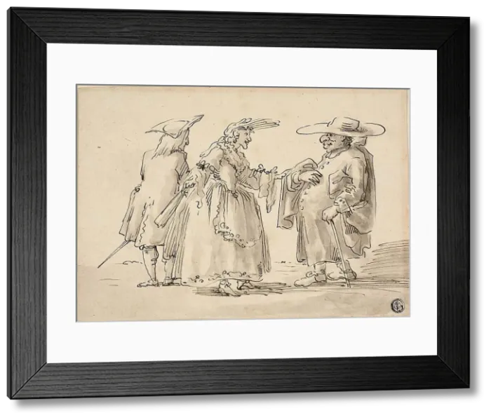 Framed Print : Caricatures of Two Men and a Woman, n.d. Creators: Marco Ricci, Bernardo Bellotto, Pier Leone Ghezzi Framed Print : Caricatures of Two Men and a Woman, n.d. Creators: Marco Ricci, Bernardo Bellotto, Pier Leone Ghezzi