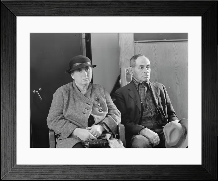 Framed Print : Farm Security clients during applications for aid... Stockton, California, 1938. Creator: Dorothea Lange Framed Print : Farm Security clients during applications for aid... Stockton, California, 1938. Creator: Dorothea Lange