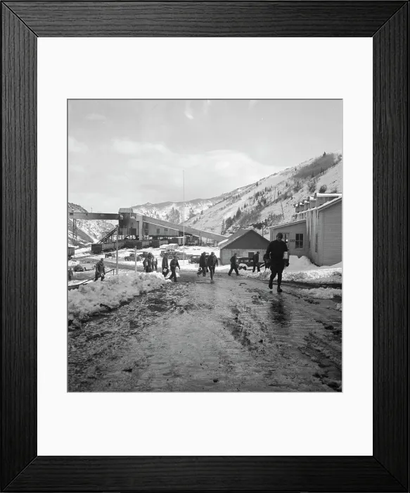 Framed Print : Miners coming home, Blue Blaze mine, Consumers, mining town near Price, Utah, 1936. Creator: Dorothea Lange Framed Print : Miners coming home, Blue Blaze mine, Consumers, mining town near Price, Utah, 1936. Creator: Dorothea Lange
