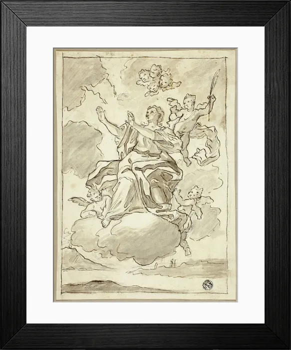 Framed Print : Ascension of Female Saint, n.d. Creator: Martino Altomonte Framed Print : Ascension of Female Saint, n.d. Creator: Martino Altomonte
