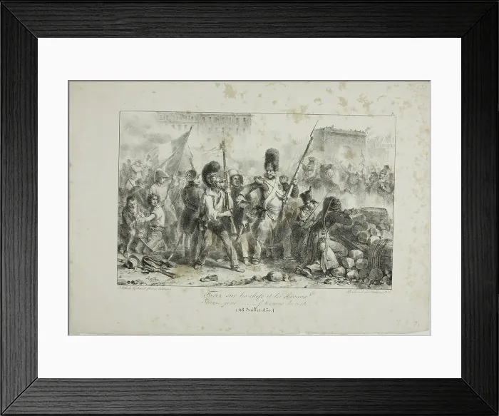 Framed Print : Fire on the Leaders and Cavalry... 1830–31. Creator: Auguste Raffet Framed Print : Fire on the Leaders and Cavalry... 1830–31. Creator: Auguste Raffet