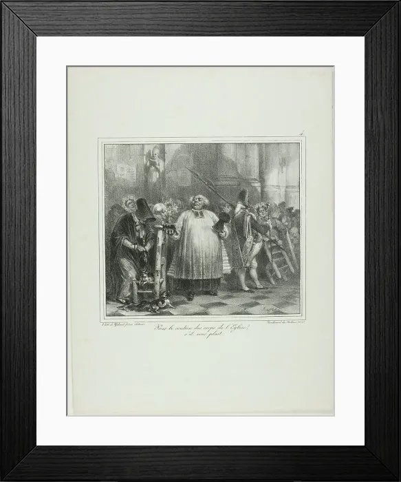 Framed Print : For the Support of the Church Staff, if You Please... 1831. Creator: Auguste Raffet Framed Print : For the Support of the Church Staff, if You Please... 1831. Creator: Auguste Raffet
