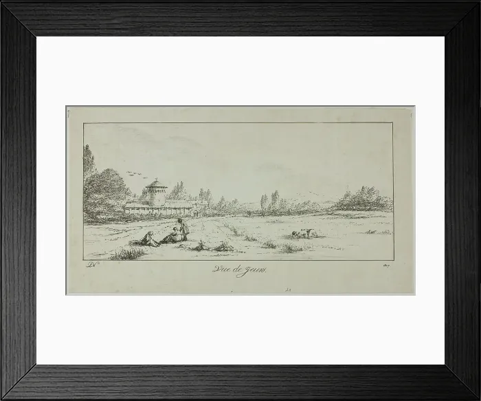 Framed Print : View of Jeurs, 1817. Creator: Vivant Denon Framed Print : View of Jeurs, 1817. Creator: Vivant Denon