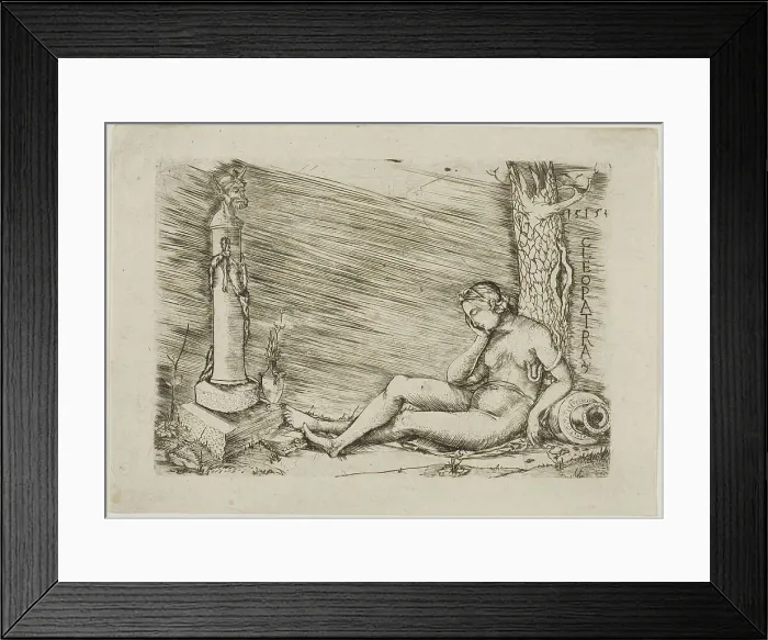 Framed Print : Cleopatra Lying at the Foot of a Tree, with a Term, 1515. Creator: Master of 1515