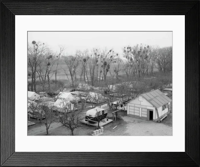 Framed Print : Farm Security Administration (FSA) temporary camp for migrants, Gridley, California, 1939. Creator: Dorothea Lange Framed Print : Farm Security Administration (FSA) temporary camp for migrants, Gridley, California, 1939. Creator: Dorothea Lange