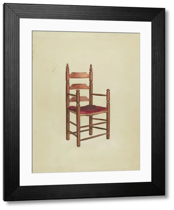 Framed Print : Arm Chair, c. 1940. Creator: Florence Choate Framed Print : Arm Chair, c. 1940. Creator: Florence Choate
