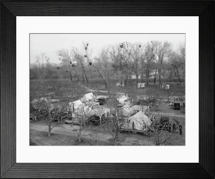 Framed Print : Farm Security Administration (FSA) temporary camp for migrants, Gridley, California, 1939. Creator: Dorothea Lange Framed Print : Farm Security Administration (FSA) temporary camp for migrants, Gridley, California, 1939. Creator: Dorothea Lange