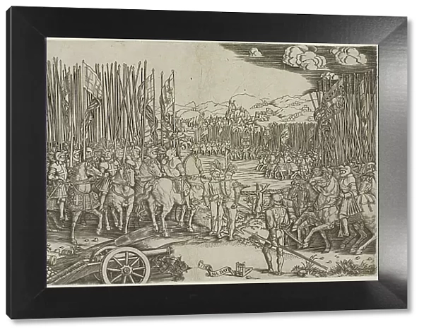 The Two Armies at the Battle of Ravenna, 1512, c.1512, printed 1530. Creator: Master with the Mousetrap