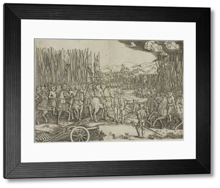 Framed Print : The Two Armies at the Battle of Ravenna, 1512, c.1512, printed 1530. Creator: Master with the Mousetrap Framed Print : The Two Armies at the Battle of Ravenna, 1512, c.1512, printed 1530. Creator: Master with the Mousetrap