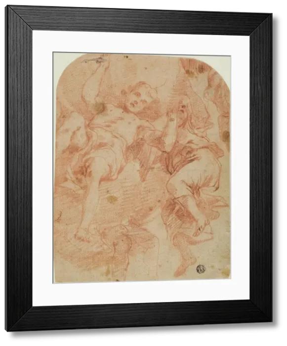 Framed Print : Study of Two Angels, 1661 / 1666. Creator: Mattia Preti Framed Print : Study of Two Angels, 1661 / 1666. Creator: Mattia Preti