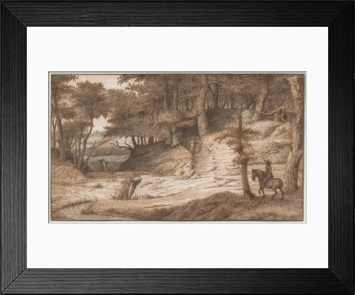 Framed Print : Horseman and Hunter in the Woods of Doorwerth, Near Arnhem, c.1670. Creator: Lambert Doomer Framed Print : Horseman and Hunter in the Woods of Doorwerth, Near Arnhem, c.1670. Creator: Lambert Doomer