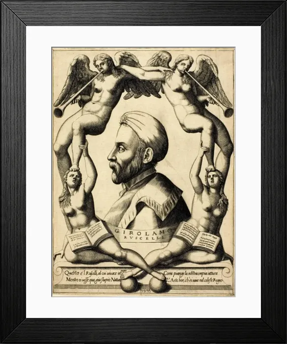 Framed Print : Portrait of Girolamo Ruscelli, 1566. Creator: Nicolo Nelli Framed Print : Portrait of Girolamo Ruscelli, 1566. Creator: Nicolo Nelli