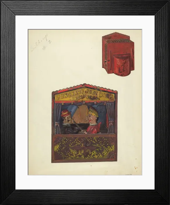 Framed Print : Punch and Judy Bank, c. 1937. Creator: Alf Bruseth Framed Print : Punch and Judy Bank, c. 1937. Creator: Alf Bruseth
