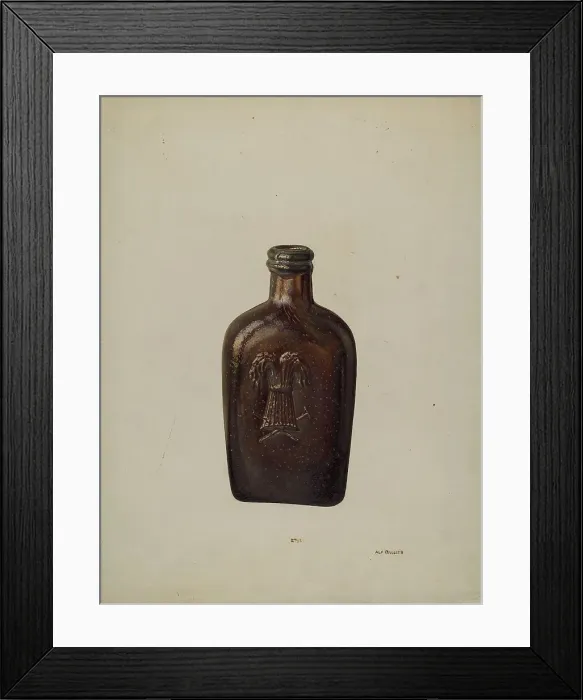 Framed Print : Whiskey Flask, c. 1939. Creator: Alf Bruseth Framed Print : Whiskey Flask, c. 1939. Creator: Alf Bruseth