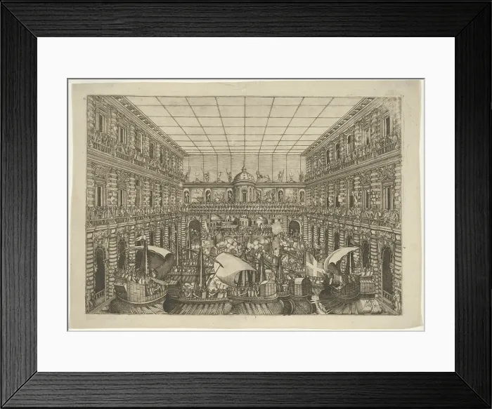 Framed Print : Naumachia in the Courtyard of Palazzo Pitti, 1592. Creator: Orazio Scarabelli Framed Print : Naumachia in the Courtyard of Palazzo Pitti, 1592. Creator: Orazio Scarabelli
