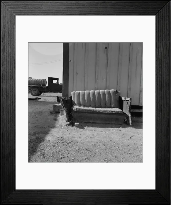 Framed Print : The postmaster's seat, Finlay, Texas, 1937. Creator: Dorothea Lange