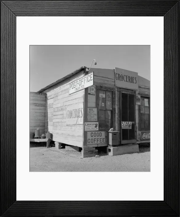 Framed Print : Post office, Finlay, Texas, 1937. Creator: Dorothea Lange Framed Print : Post office, Finlay, Texas, 1937. Creator: Dorothea Lange