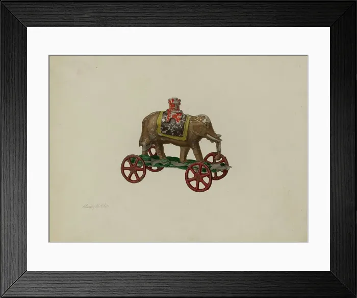 Framed Print : Toy Elephant, c. 1941. Creator: Stanley Chin Framed Print : Toy Elephant, c. 1941. Creator: Stanley Chin
