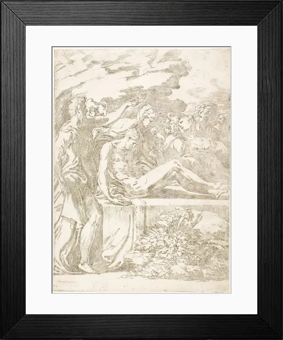 Framed Print : The Entombment, c.1525-35. Creator: Parmigianino Framed Print : The Entombment, c.1525-35. Creator: Parmigianino