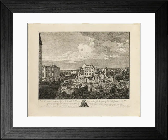 Framed Print : The Ruins of the Pirnaischer Suburb with the Palais Fürstenhof, 1766. Creator: Bernardo Bellotto Framed Print : The Ruins of the Pirnaischer Suburb with the Palais Fürstenhof, 1766. Creator: Bernardo Bellotto