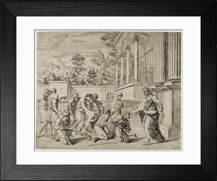 Framed Print : Joseph and his Brethren, c.1657. Creator: Pier Francesco Mola