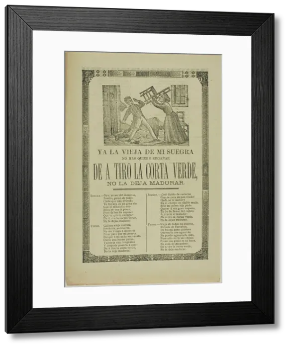 Framed Print : Now My Old Mother-in-Law... n.d. Creator: Manuel Manilla Framed Print : Now My Old Mother-in-Law... n.d. Creator: Manuel Manilla