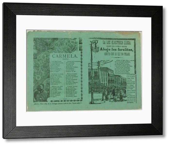 Framed Print : Electric Light Arrives, 1900. Creator: Manuel Manilla