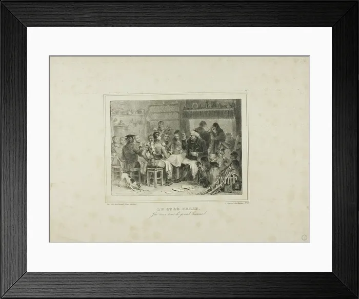 Framed Print : The Belgian Curate: I have served under the great man!, 1832–33. Creator: Auguste Raffet Framed Print : The Belgian Curate: I have served under the great man!, 1832–33. Creator: Auguste Raffet