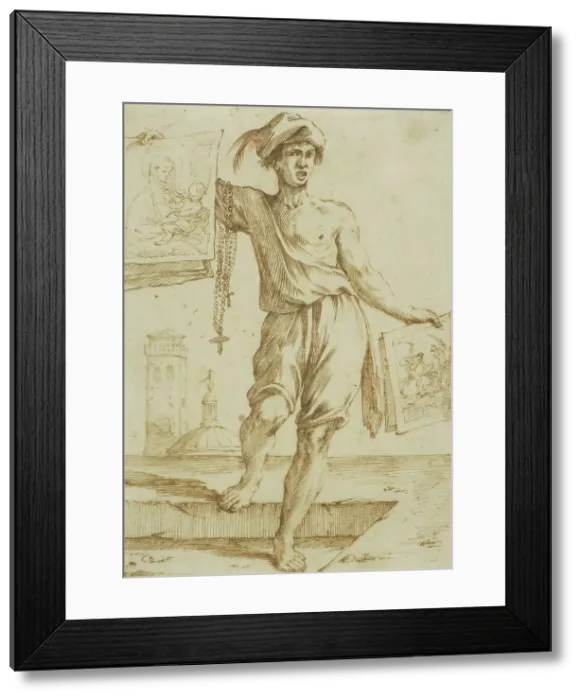 Framed Print : Vendor of Rosaries and Sacred Images, c.1660. Creator: Giuseppe Maria Mazzuoli Framed Print : Vendor of Rosaries and Sacred Images, c.1660. Creator: Giuseppe Maria Mazzuoli