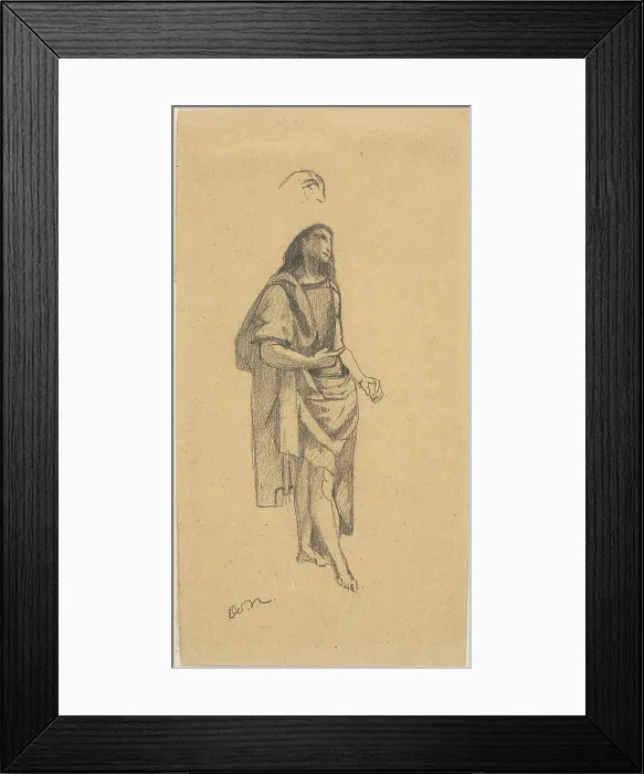 Framed Print : Saint John the Baptist, with Sketch of Head, n.d. Creator: Odilon Redon Framed Print : Saint John the Baptist, with Sketch of Head, n.d. Creator: Odilon Redon